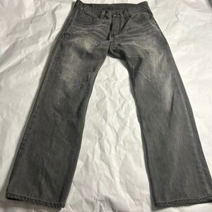 Levis 514 Mens Gray Slim Straight Fit Jeans Flap Pocket Y2K Whiskering32x30